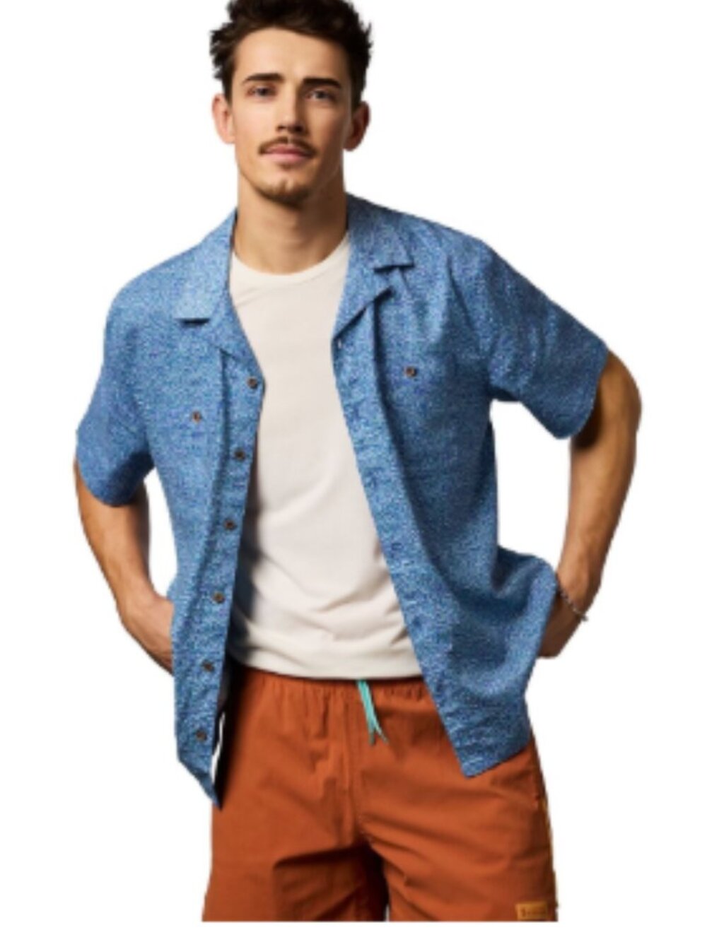 Cotopaxi Men's XL Afuera Button Up Shirt Blue Pattern NWT Chest Pockets Cool